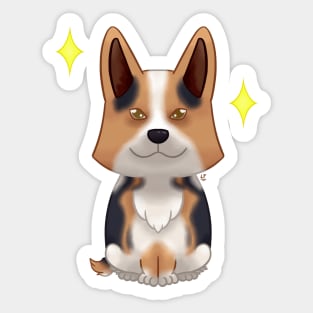 Pembroke corgi red head tricolor Sticker